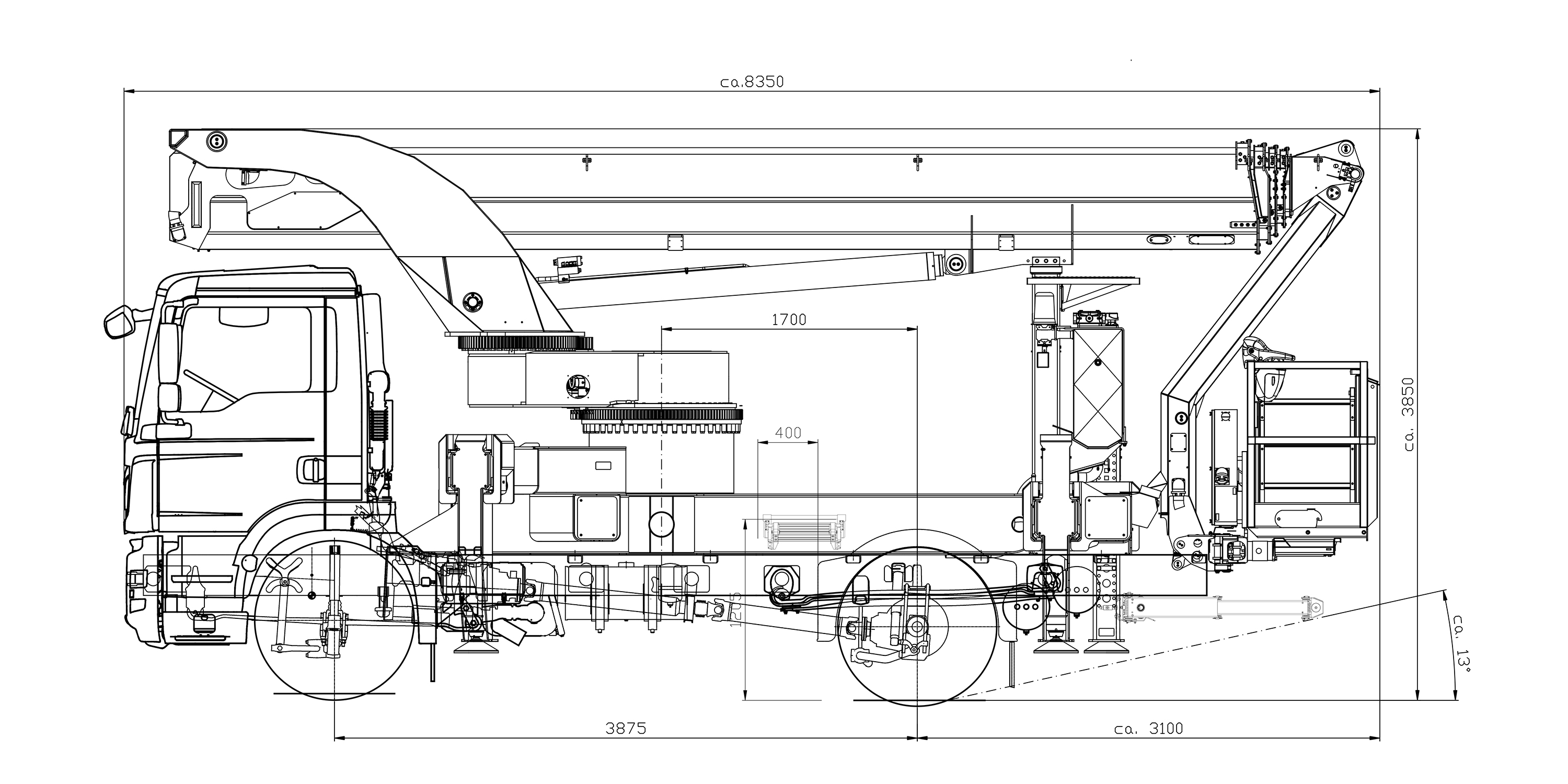 P 370 KS technical drawing