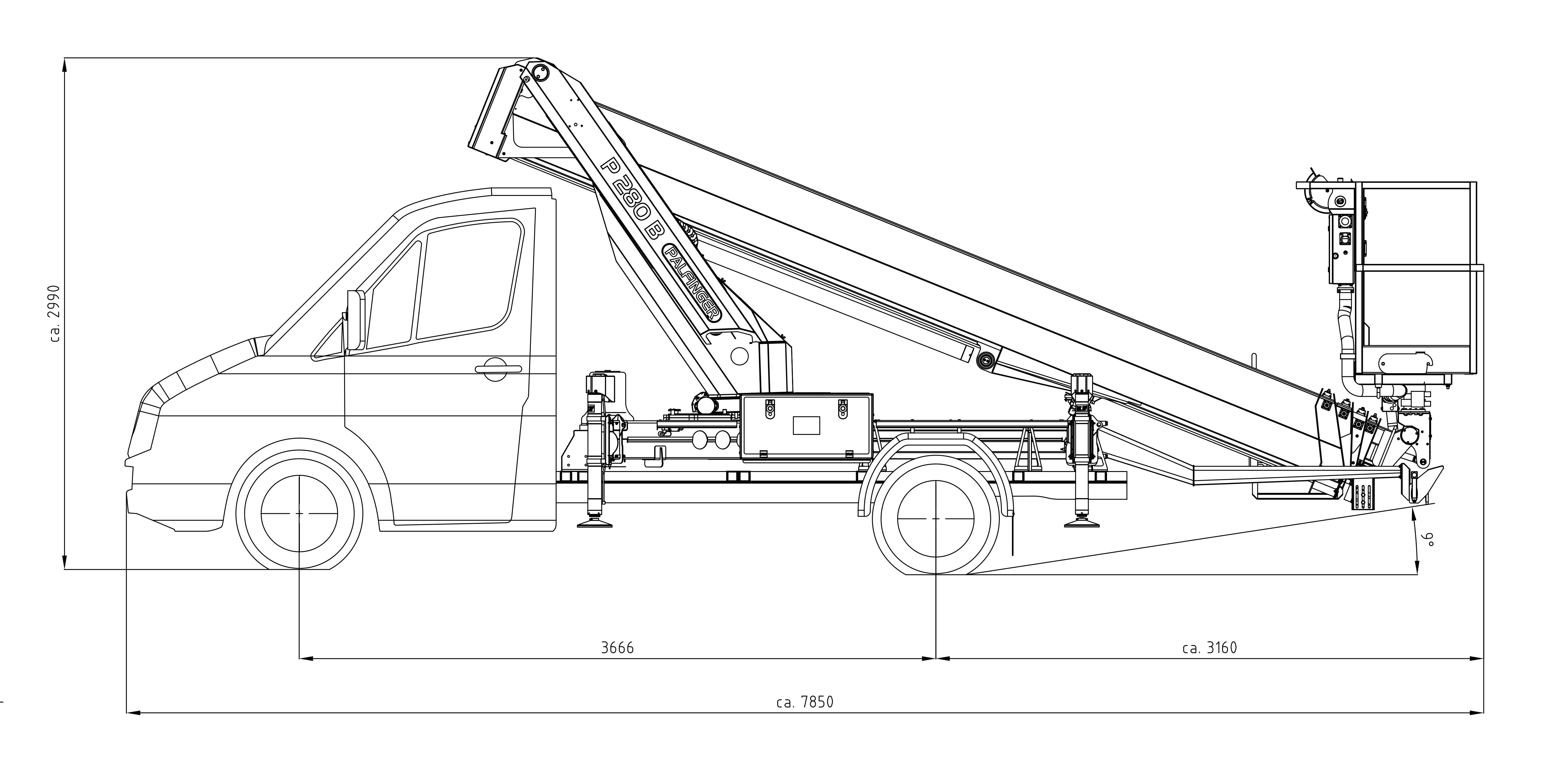 P 280 B technical drawing