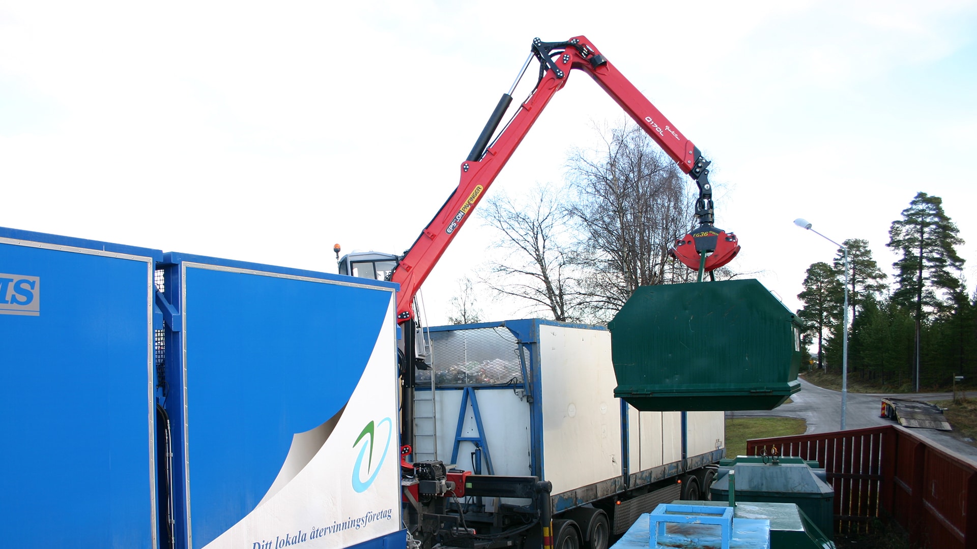 Kran att användas för container